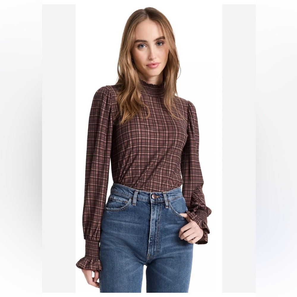 Nation Prim and Proper Plaid High-Neck Women's Top size xs‎ - Picture 2 of 7